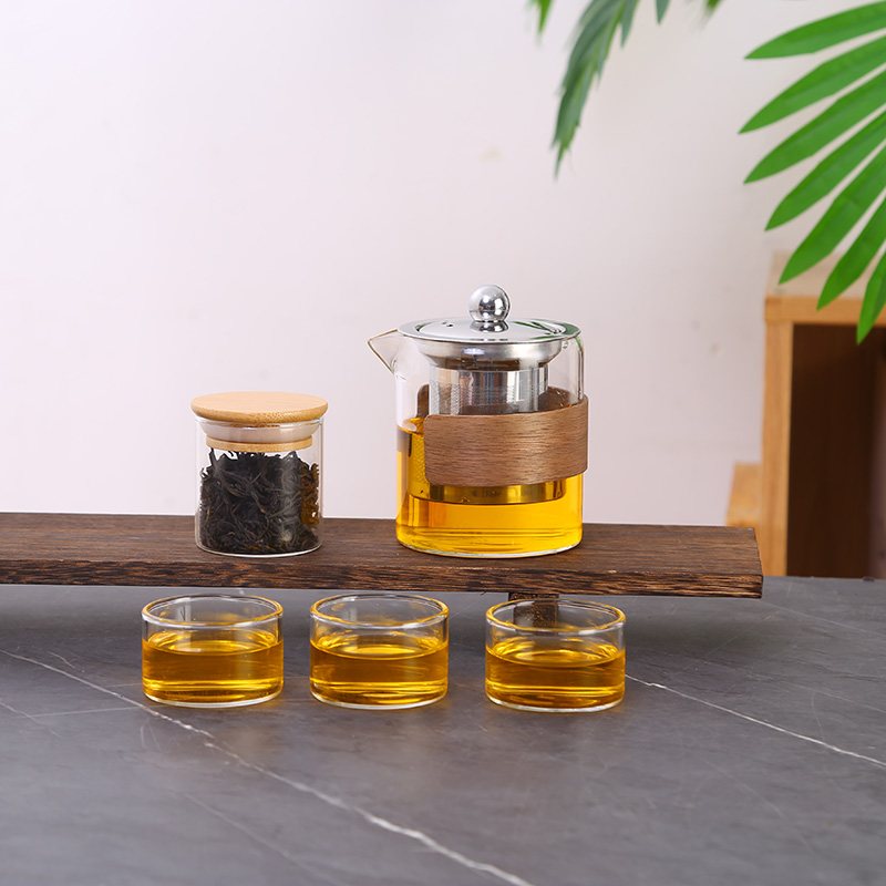 Little Brown Bag Travel Tea Set - Clear Glass