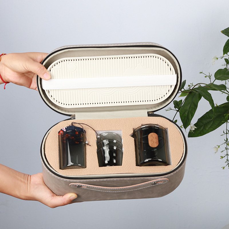 No.6 Leather Case Quick-Cup Travel Tea Set view 2