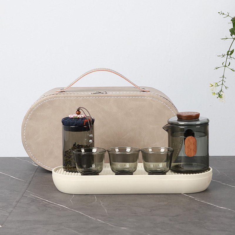 No.6 Leather Case Quick-Cup Travel Tea Set view 3