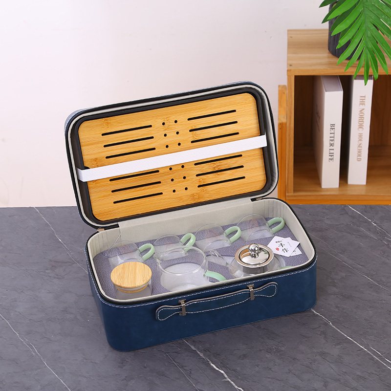 No.2 Leather Case Rounded Seven-Piece Tea Set view 2