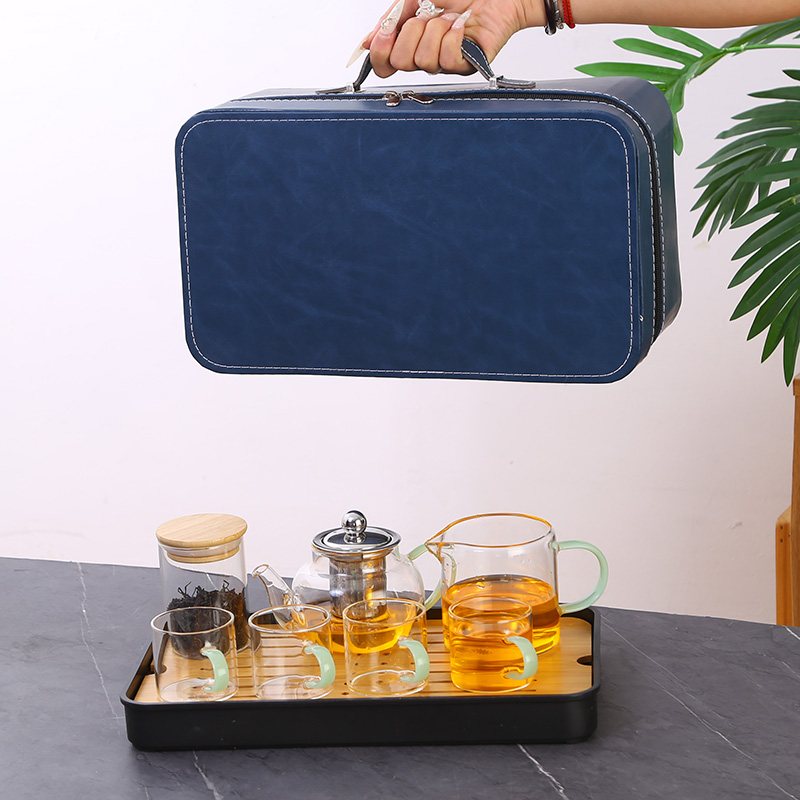 No.2 Leather Case Rounded Seven-Piece Tea Set view 3