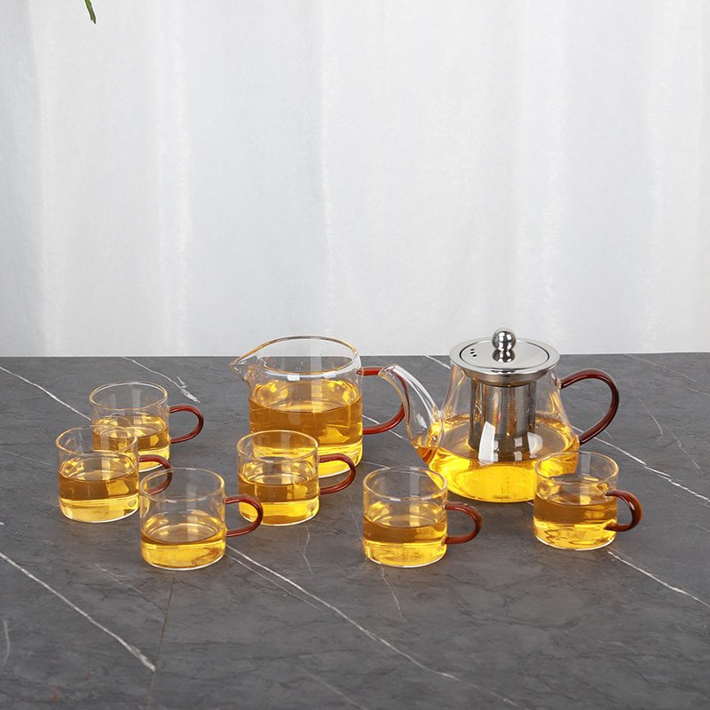 Wooden Case Eight-Piece Tea Set - Ivory