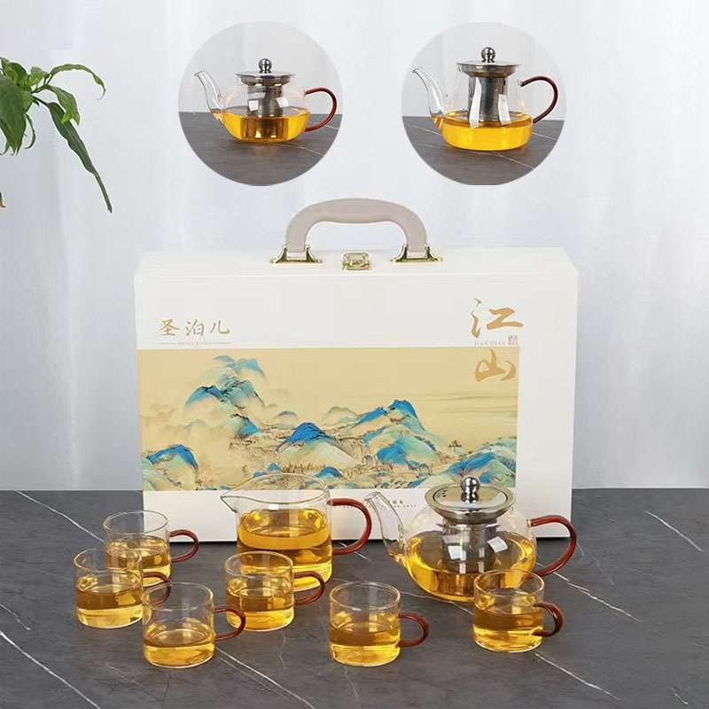 Wooden Case Eight-Piece Tea Set - Ivory view 3