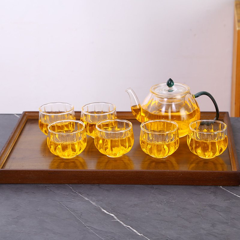 Wooden Case Tinghua Seven-Piece Tea Set