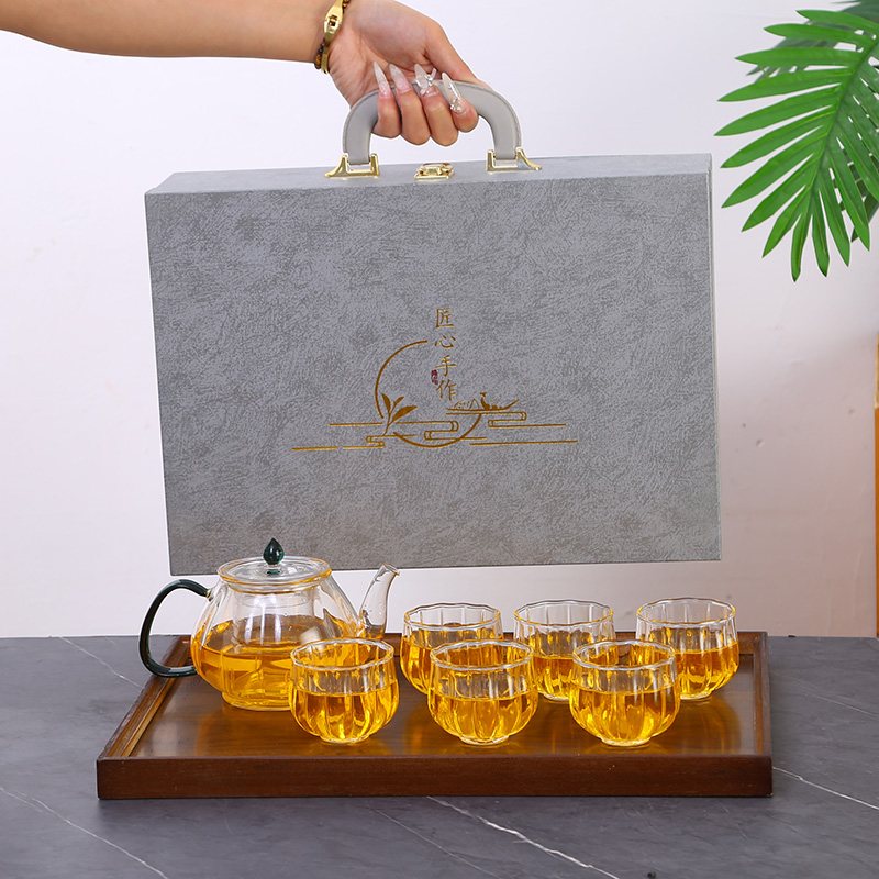 Wooden Case Tinghua Seven-Piece Tea Set view 3