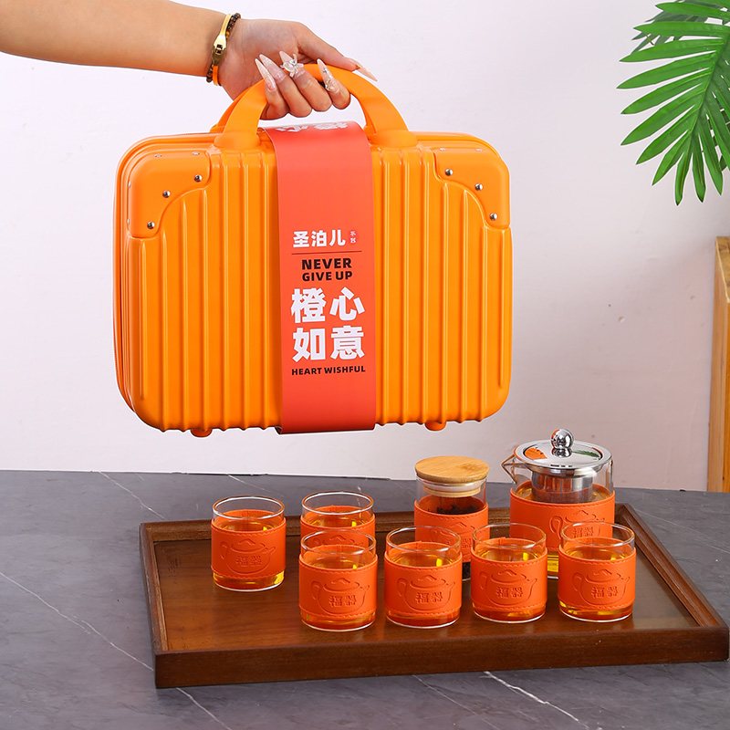 Suitcase Fortune Eight-Piece Travel Tea Set view 2