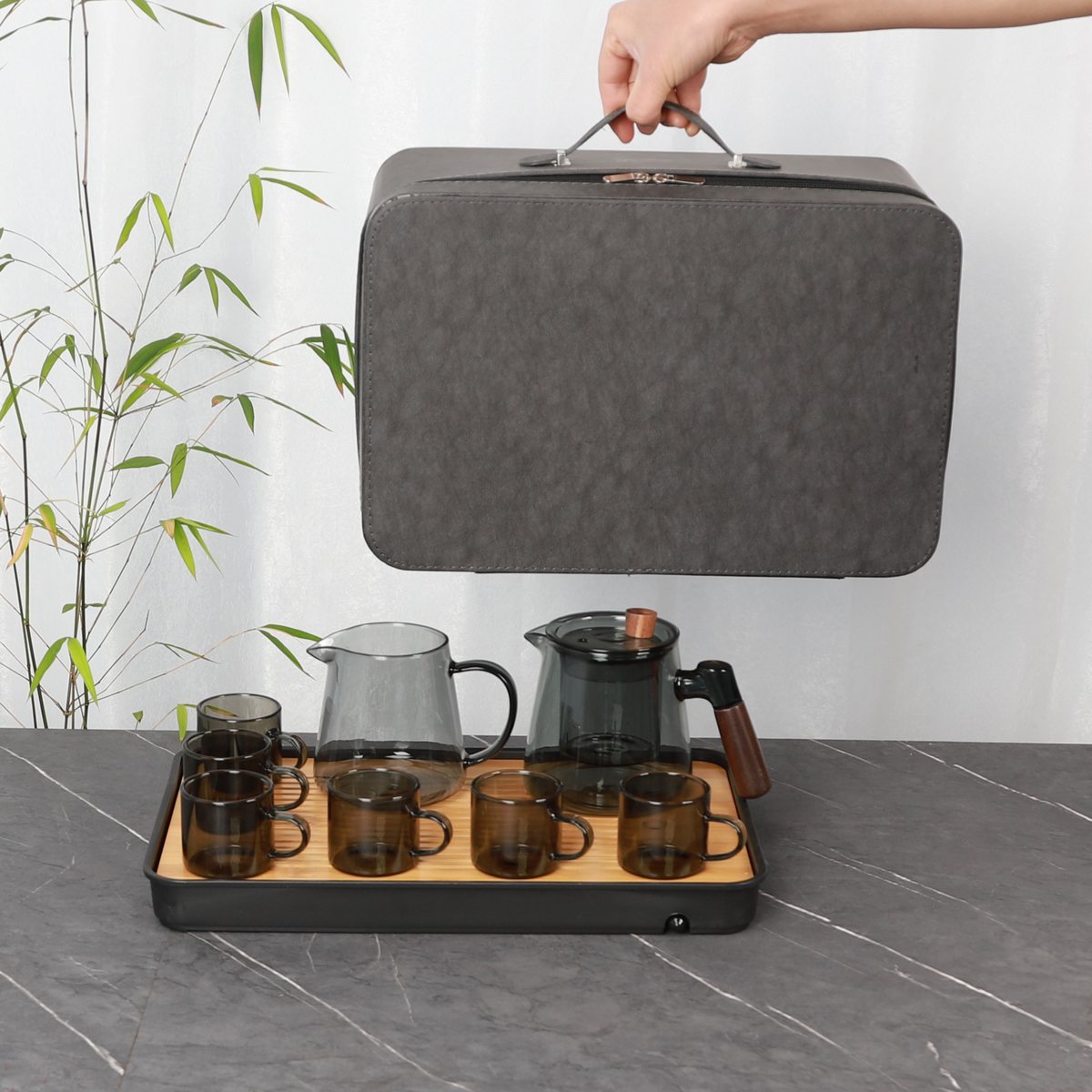 Jingxin Travel Tea Set - Handle Cups view 3