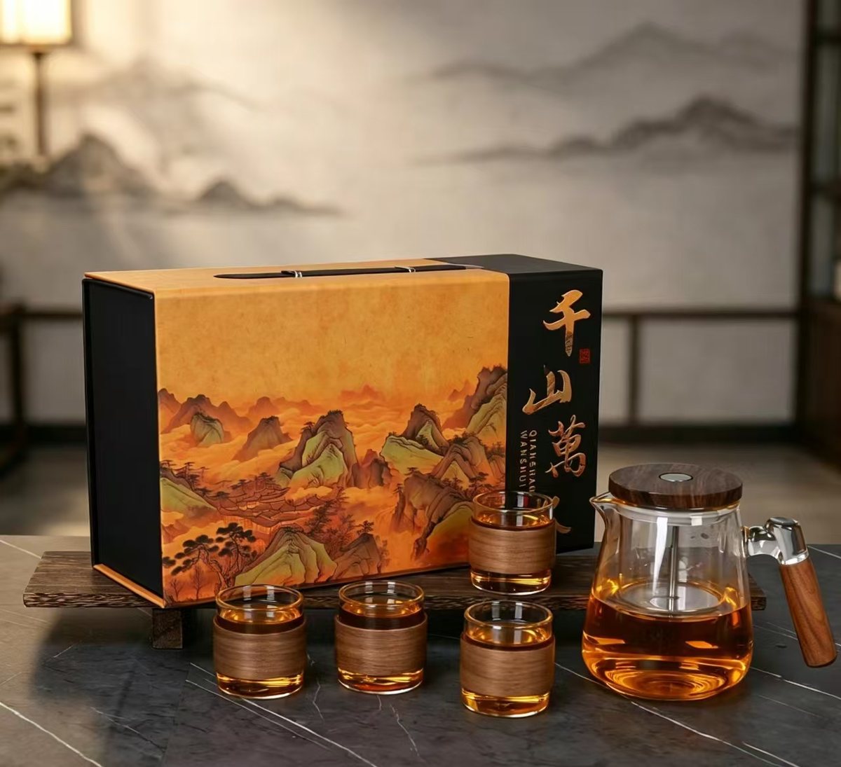 Thousand Mountains One-Touch Piao Yi Teapot Set view 3