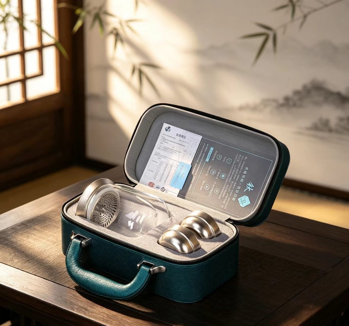 Pure Titanium Folding Travel Tea Set view 2