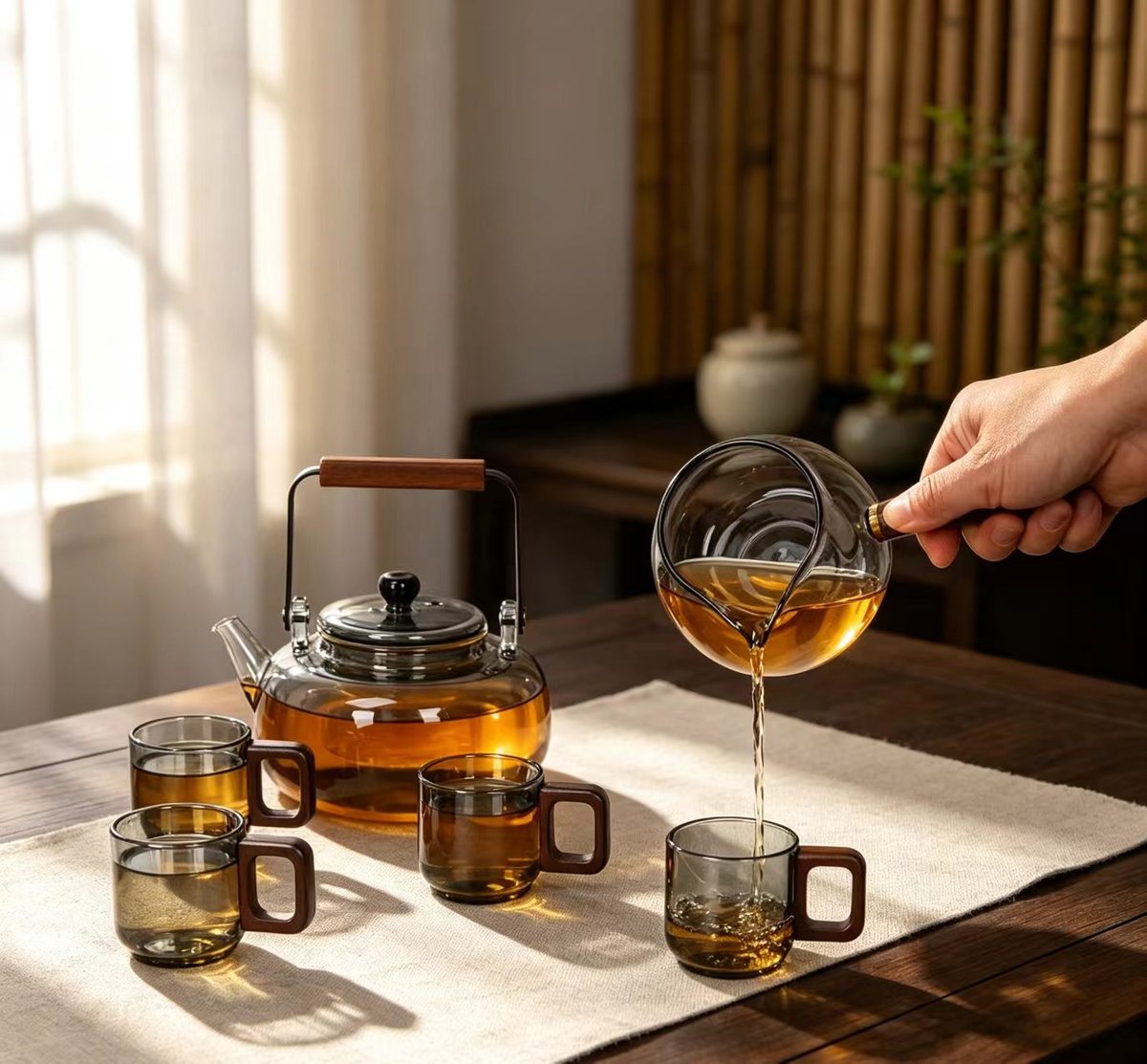 Premium Tea Gift No.1 - Wooden Case Tiliang Kettle Set