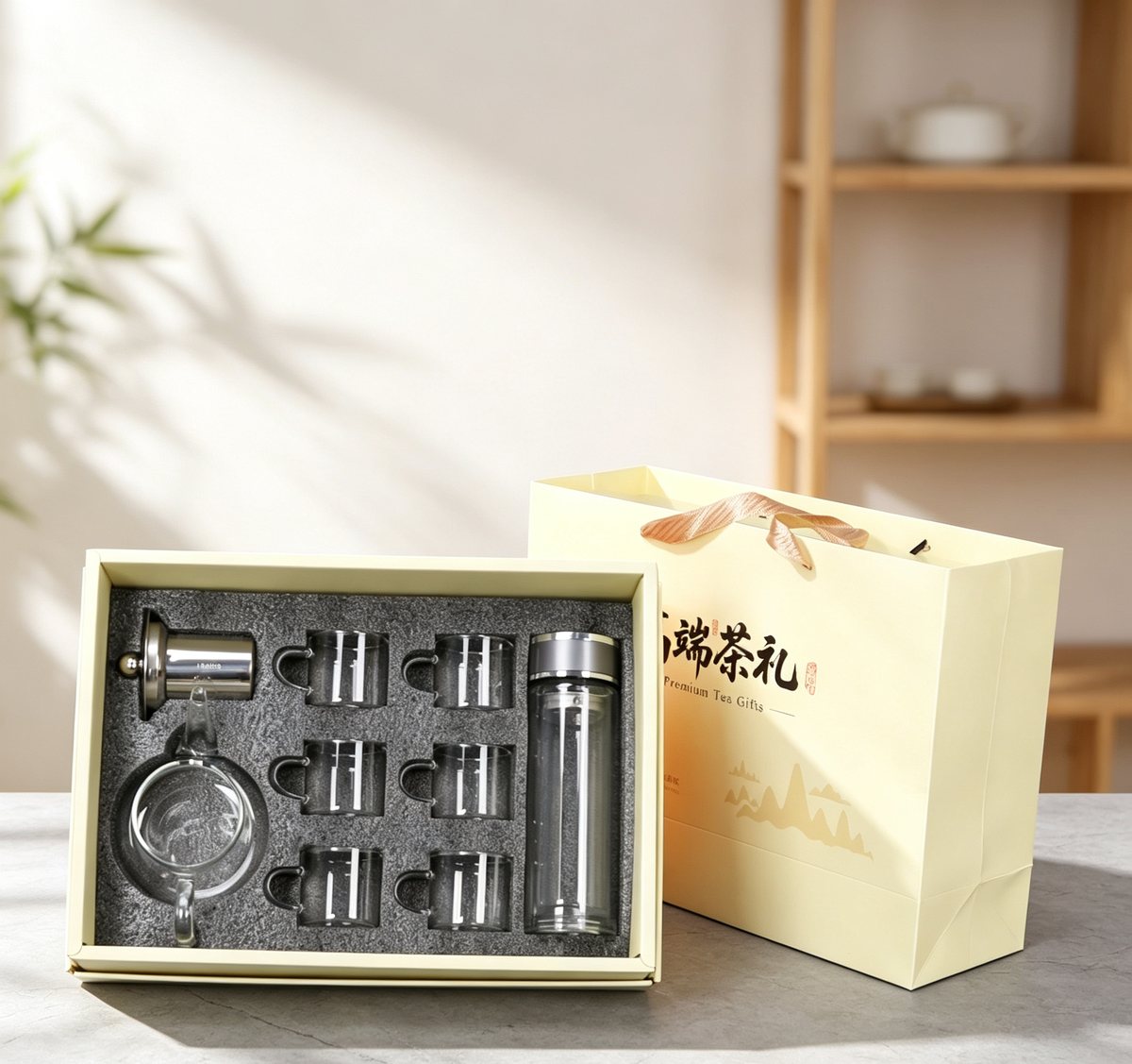 Premium Tea Gift A - Double-Wall Cup Tea Set